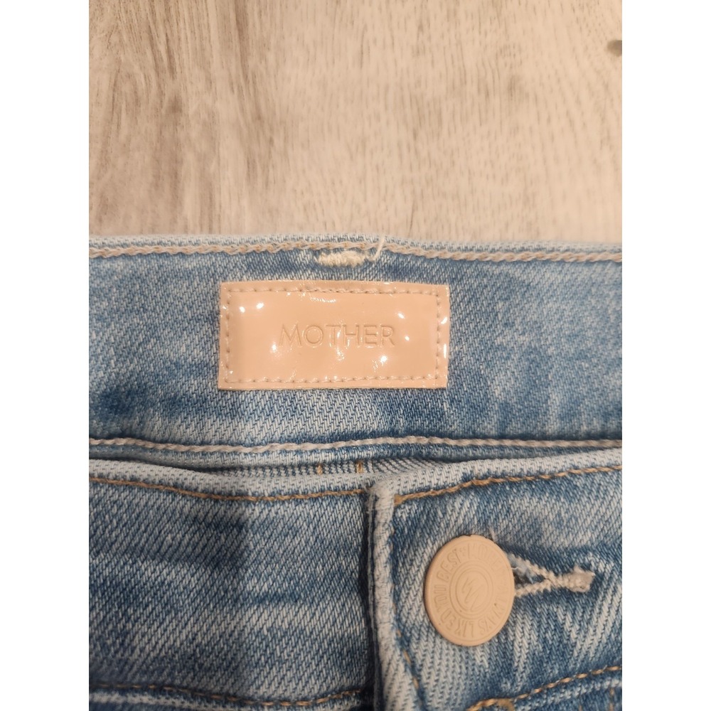 Mother The Insider Crop Step Fray Denim Jeans Womens 30 Blue Limited Edition - Picture 3 of 12